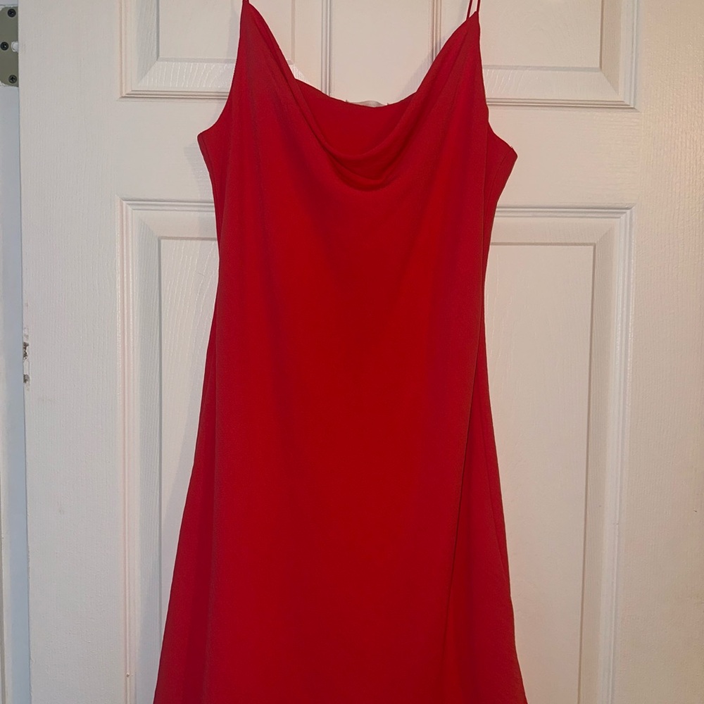 Elegant fluorescent pink Slip Dress